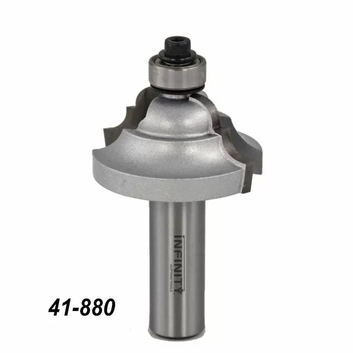 Roundover router bit with bearing, steel body, product number 41-880 for woodworking