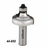 Carbide router bit with bearing for woodworking, labeled 44-850, isolated on white background