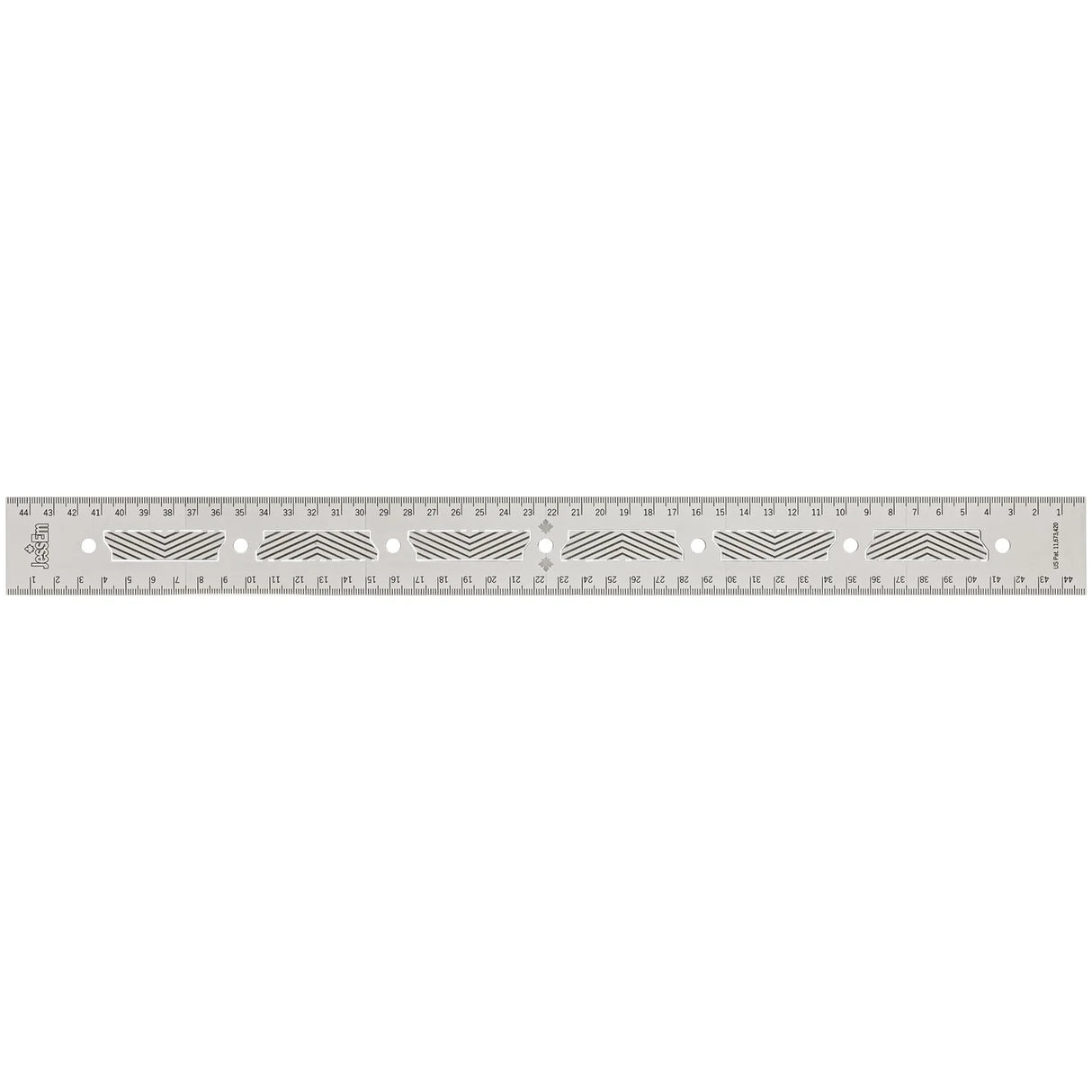 Stainless steel precision woodworking ruler with metric and imperial markings, 450mm length