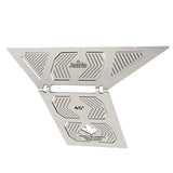 Stainless steel 45-degree woodworking angle gauge with JessEm logo and precise etched markings.