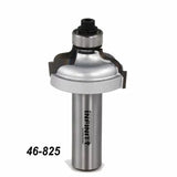 Roundover router bit with bearing for woodworking, labeled 46-825, on white background.