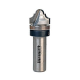 Steel woodworking router bit with ball bearing for precision edge forming