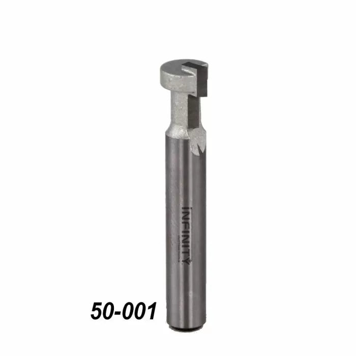 Slot cutter router bit for woodworking, steel shank, code 50-001, isolated on white