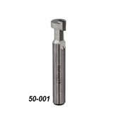 Slot cutter router bit for woodworking, steel shank, code 50-001, isolated on white