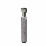 Slot cutter router bit with steel shank for woodworking, isolated on white background