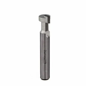 Slot cutter router bit with steel shank for woodworking, isolated on white background