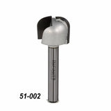 Round nose router bit with steel shank and sharp carbide cutting edge, marked 51-002.