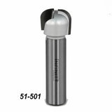 Round nose router bit with steel shank for woodworking, product number 51-501.