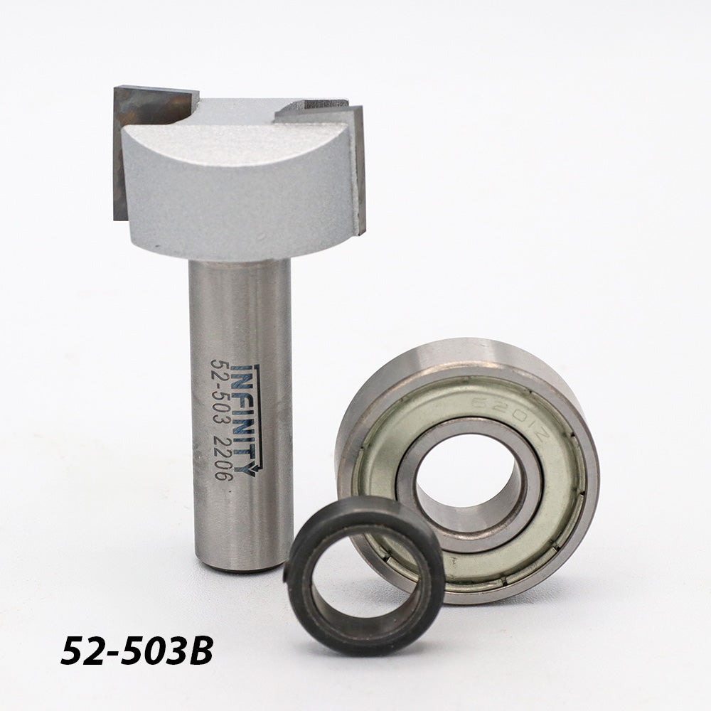 Woodworking router bit set with bearing and seal, 52-503B, for precision cutting