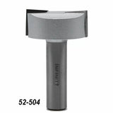 Carbide-tipped router bit for woodworking, straight cutting edge, product code 52-504.