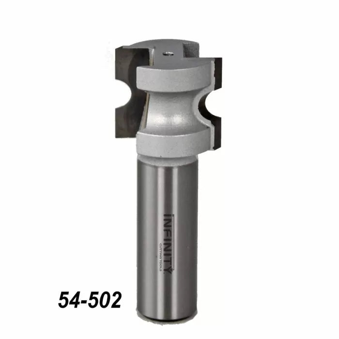 Carbide tipped router bit for woodworking, model 54-502, shown on white background.