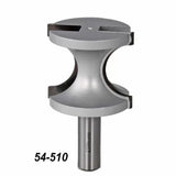 Slot cutting router bit with double-edged carbide blades and labeled 54-510 on white background