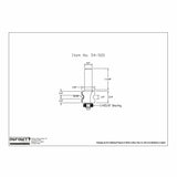 Technical drawing of router bit with measurements and bearing, woodworking tool diagram.
