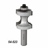Woodworking edge router bit with bearing, model 54-523, for clean joinery cuts