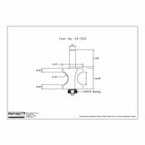 Technical drawing of woodworking router bit with dimensions and bearing size.