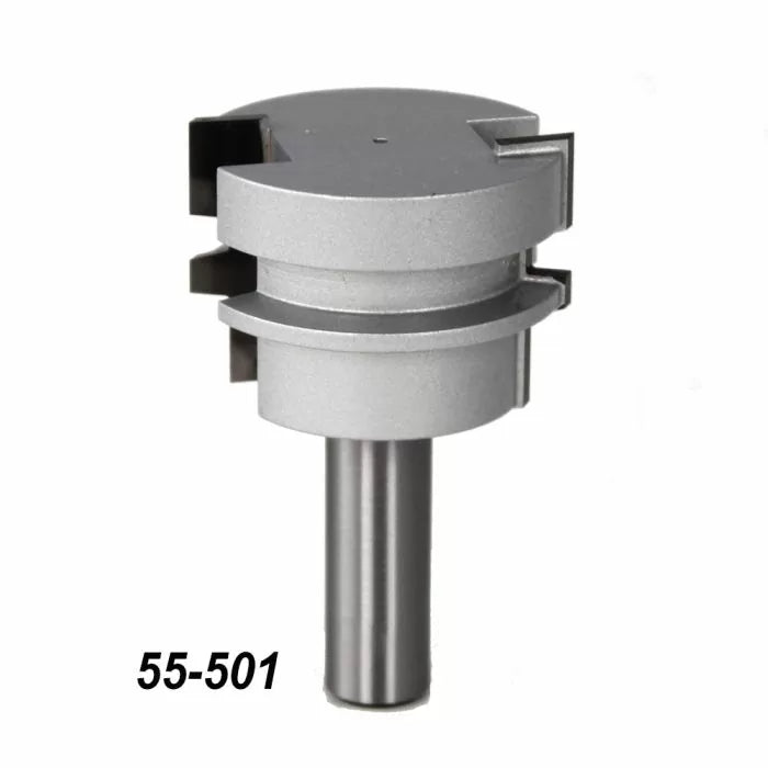 Slot cutting router bit with steel shank for woodworking, item number 55-501.