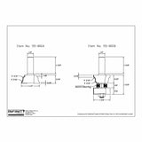Technical drawing of woodworking router bits, item 55-801A and 55-801B, with measurements.