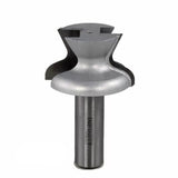 Woodworking router bit with curved profile and steel shank, model 56-503, on white background.