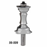 Large decorative router bit for woodworking with bearing, item number 56-509 visible.