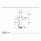 Technical drawing of woodworking router bit with detailed dimensions and bearing size
