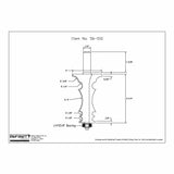 Router bit profile diagram with detailed dimensions for woodworking, labeled item 56-510.
