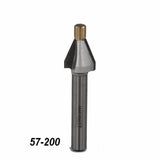 Carbide-tipped V-groove router bit with guide bearing, woodworking tool, code 57-200