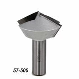 Carbide-tipped router bit with flat cutting edge, model 57-505 for woodworking