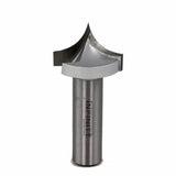 V-groove carbide router bit for woodworking, isolated on white background