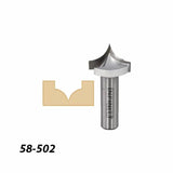 Round nose router bit for woodworking with profile example, item 58-502