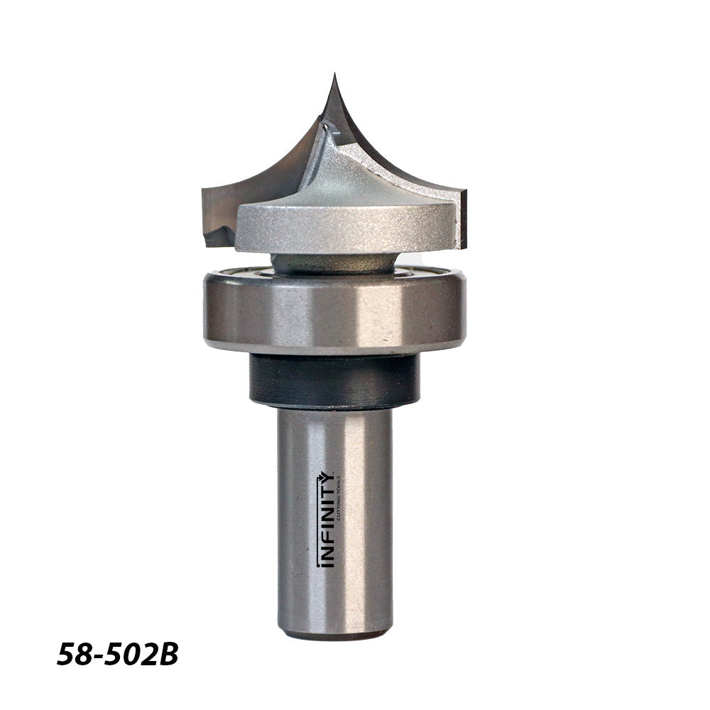 Grooving router bit with ball bearing guide for woodworking, part number 58-502B
