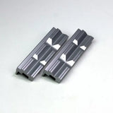 Pair of aluminum miter gauge fence stops for woodworking jigs and table saws