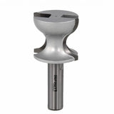 Steel router bit with double roundover cutting edges for woodworking projects