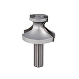 Carbide-tipped router bit with roundover profile for woodworking precision cutting