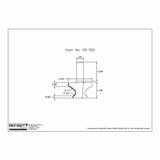 Router bit technical diagram with measurements, item number 59-502, woodworking tool