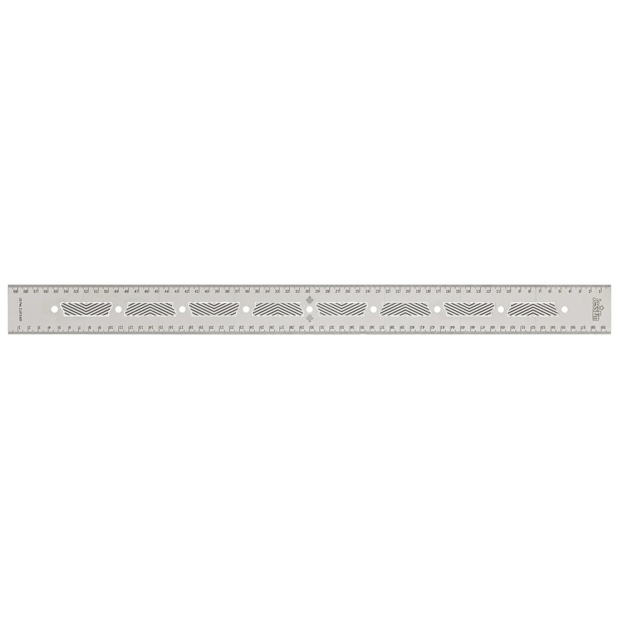Stainless steel 600mm precision woodworking ruler with metric measurements and cutout guides