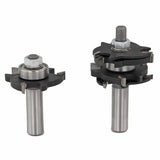 Carbide-tipped rail and stile router bit set for woodworking joinery projects