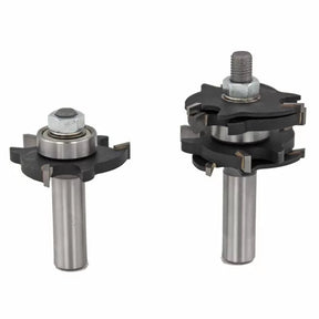 Carbide-tipped rail and stile router bit set for woodworking joinery projects