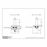 Technical drawing of woodworking router bit assemblies, item 61-502A and 61-502B, with measurements.