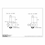 Technical drawing of router bits item 61-505F and 61-505M with dimensions and bearings