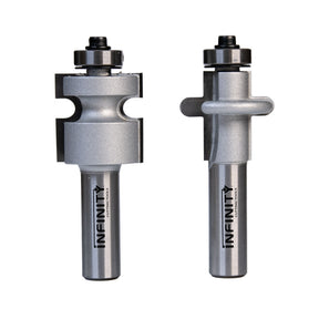 2-Pc. flooring tongue and groove router bit set on a white background.