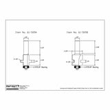 Technical drawings of two woodworking router bits with measurements and labeled parts.
