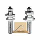 Set of tongue and groove router bits with sub-flooring joinery diagram