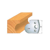 Woodworking molding cutter profile with radius edge and measurement diagram