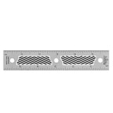 6-inch metal woodworking precision ruler with chevron cutout patterns and clear measurement markings