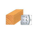 Woodworking finger joint router bit profile with measured wood joint diagram
