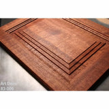 Decorative hardwood panel with geometric routed grooves, ideal for woodworking projects