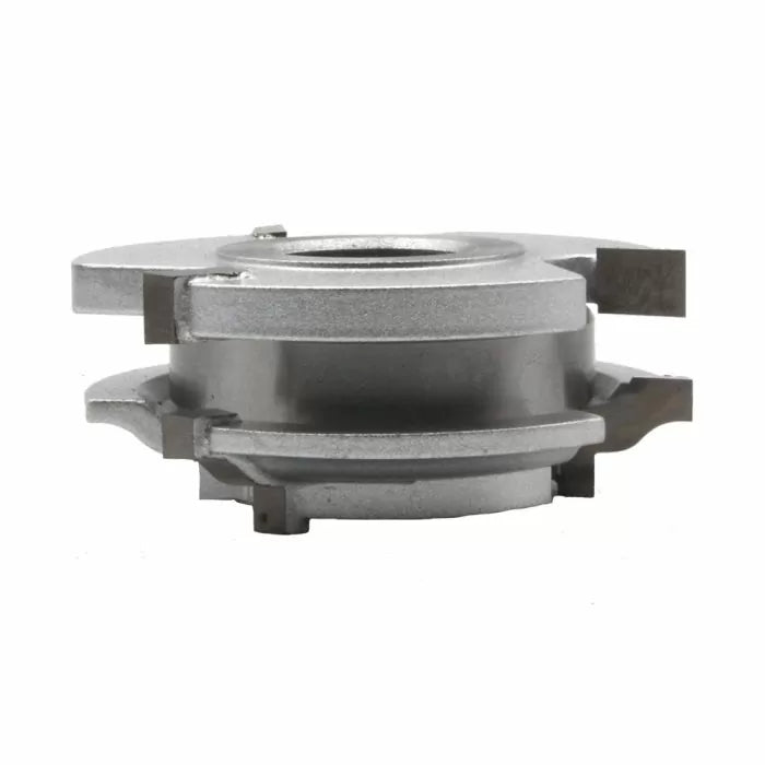 Carbide-tipped woodworking shaper cutter head for precise joinery and molding cuts