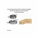 Plywood panel door kit with 5.5mm spacer, slot cutter, and flat panel woodworking diagram