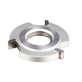Carbide-tipped woodworking slot cutter for router table, isolated on white background
