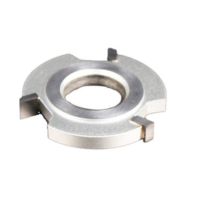 Carbide-tipped woodworking slot cutter for router table, isolated on white background
